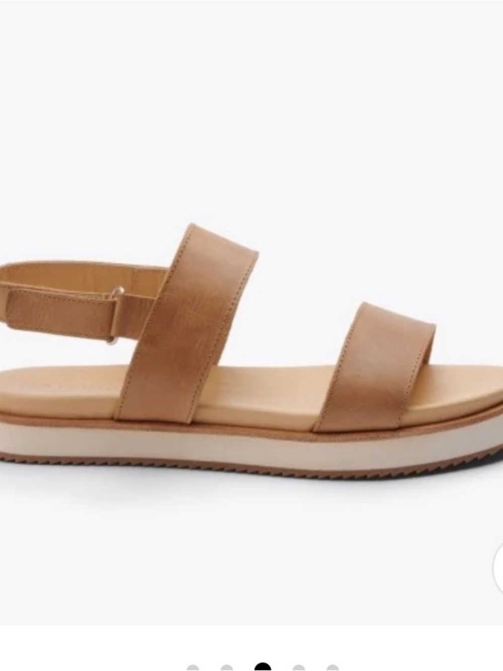 Nisolo almond Tan Double-Strap Platform Sandal NIB 9 freeform
